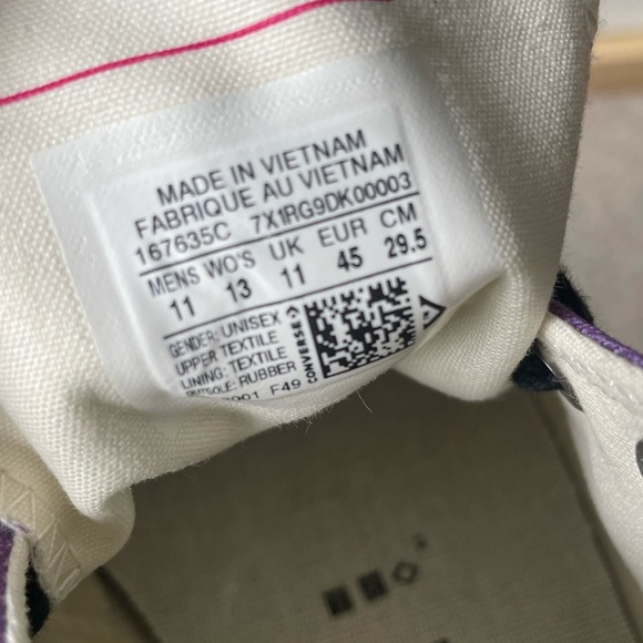 NWT Converse All Star Chuck Taylor Smiley Happy Faces Purple Pink Ombré Sneakers - Picture 6 of 6